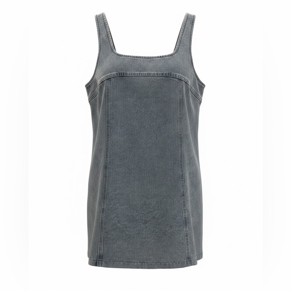 LE LIS Collection NWT Denim Mini Light Wash Square Neck Shift Tank Small, Y2K